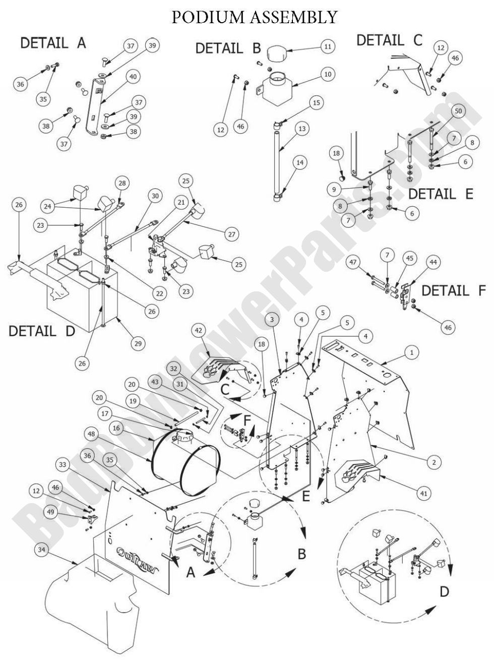 1028 - Bad Boy Mower Parts Lookup > 2014 > Stand-On > Podium Assembly